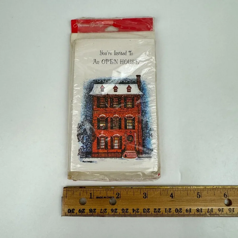 Vtg‎ Unused American Greetings You're invited to an Open House Winter Cards READ